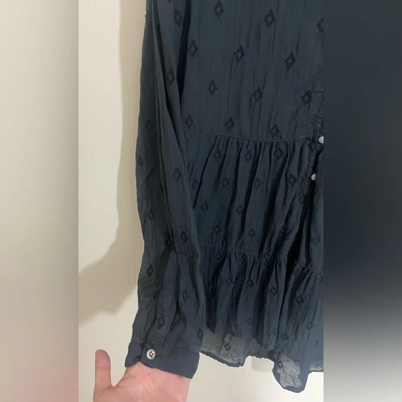 Anthropologie Pilcro Embroidered Sheer Black Pullover Long Sleeve Tunic - Picture 6 of 11